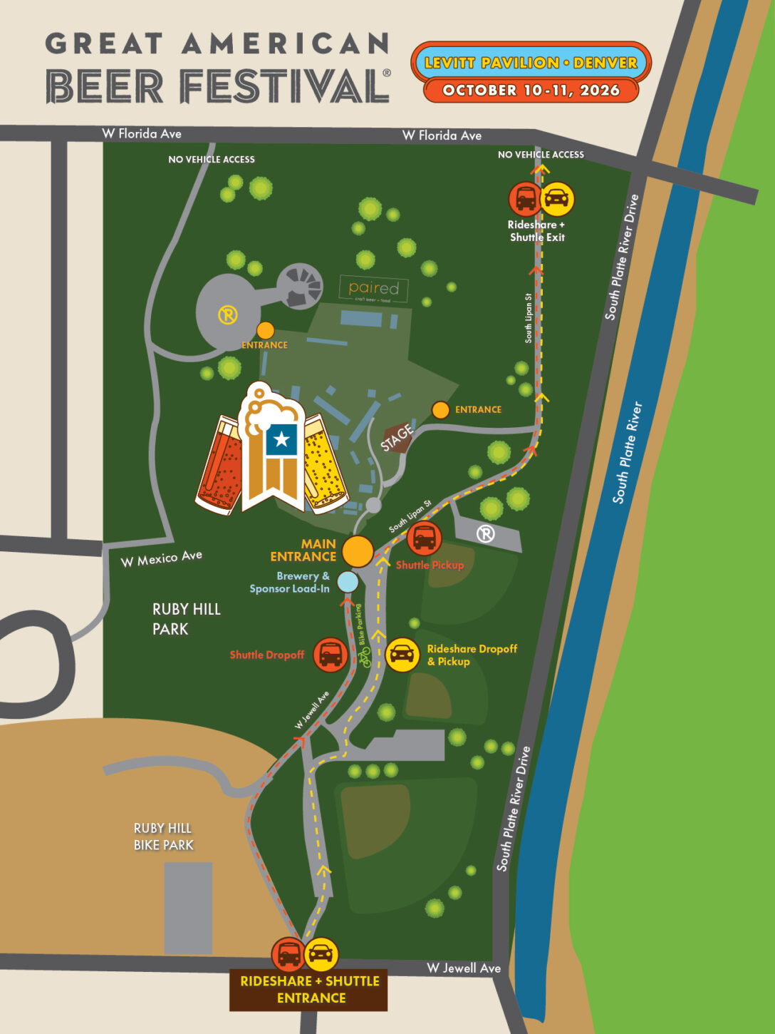 GABF 2026 transportation map